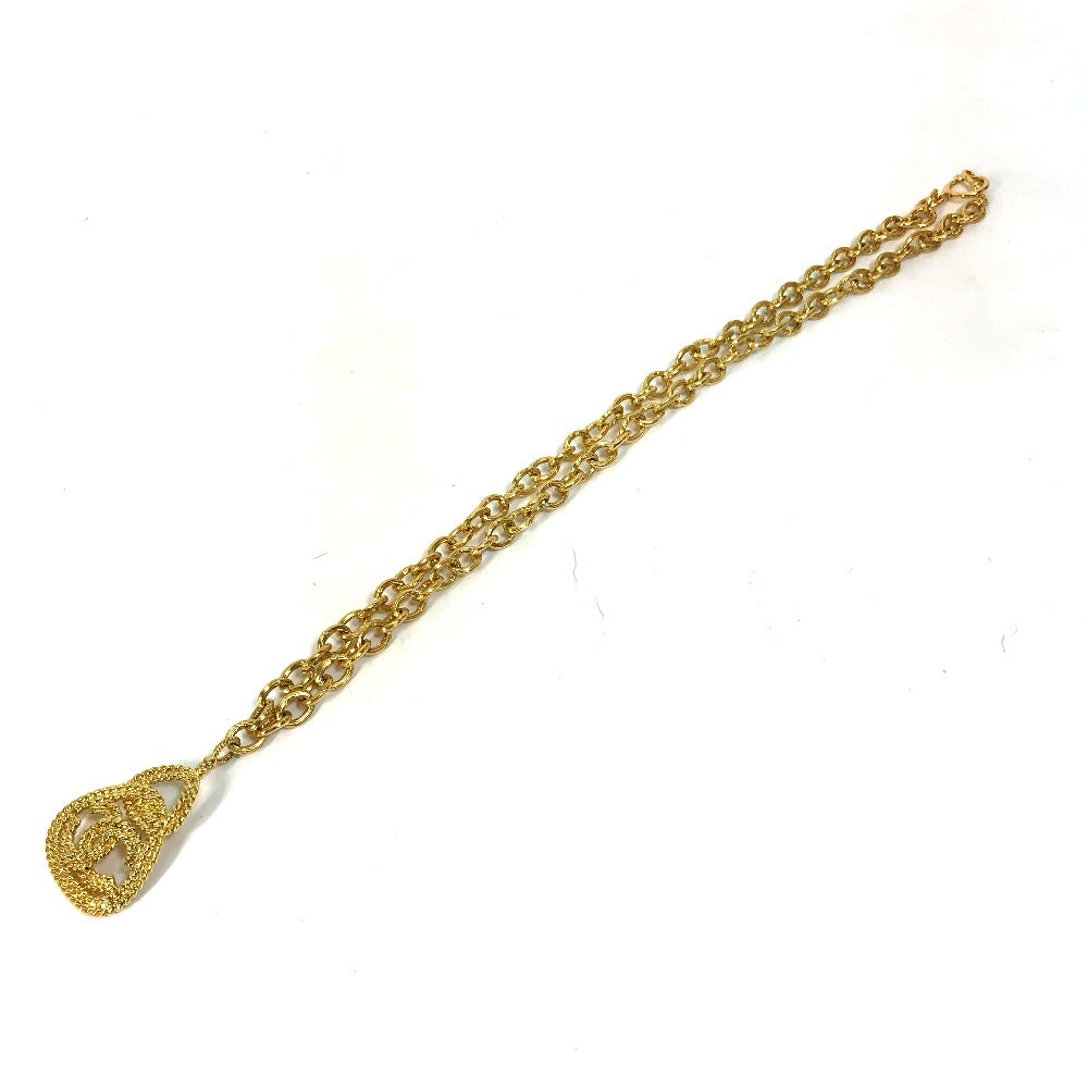 CHANEL Necklace Gold Plated gold COCO Mark Chain