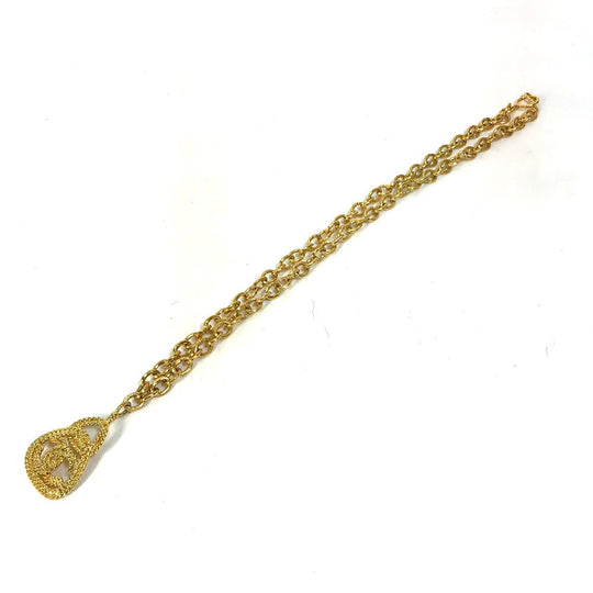 CHANEL Necklace Gold Plated gold COCO Mark Chain
