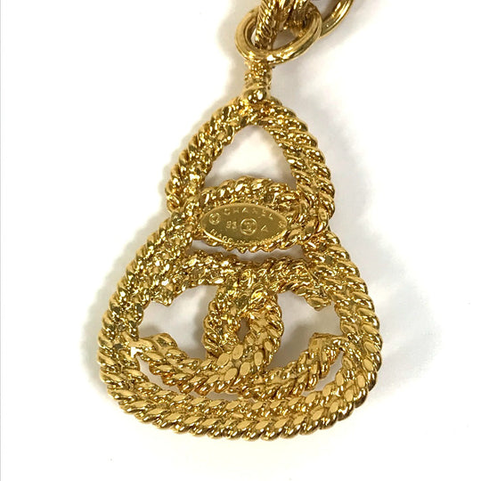 CHANEL Necklace Gold Plated gold COCO Mark Chain