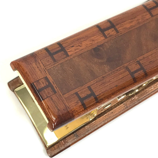 HERMES Other stationery Wood, Metal Brown interior stationery paper clip H logo Women(Unisex) Used Authentic