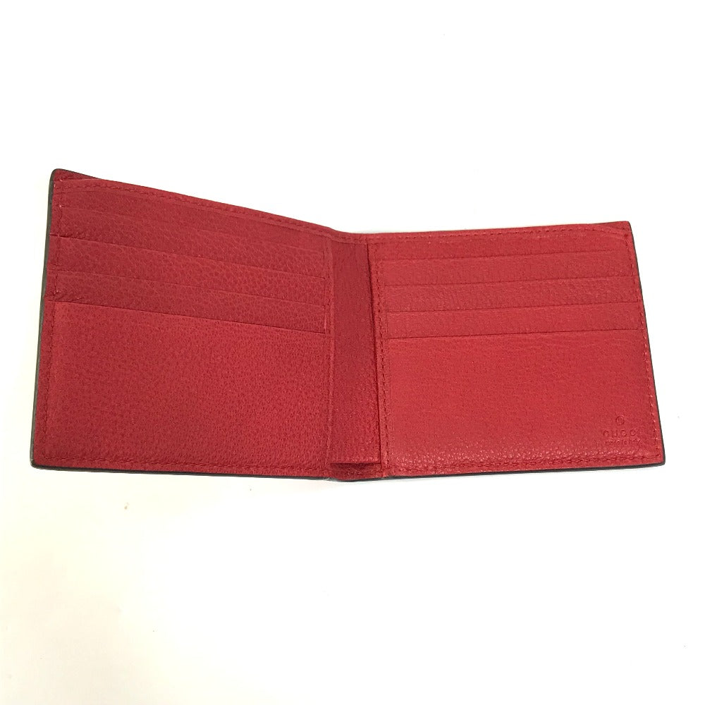 GUCCI Folded wallet 496309 leather Red GUCCI print Vintage logo unisex(Unisex) Used Authentic