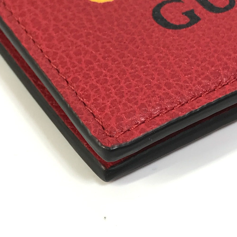 GUCCI Folded wallet 496309 leather Red GUCCI print Vintage logo unisex(Unisex) Used Authentic