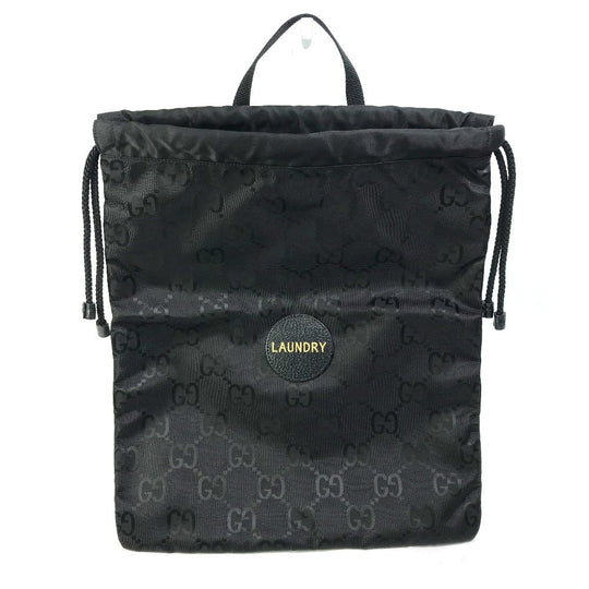 GUCCI Handbag 674247 Nylon black GG laundry bag unisex(Unisex) Used Authentic
