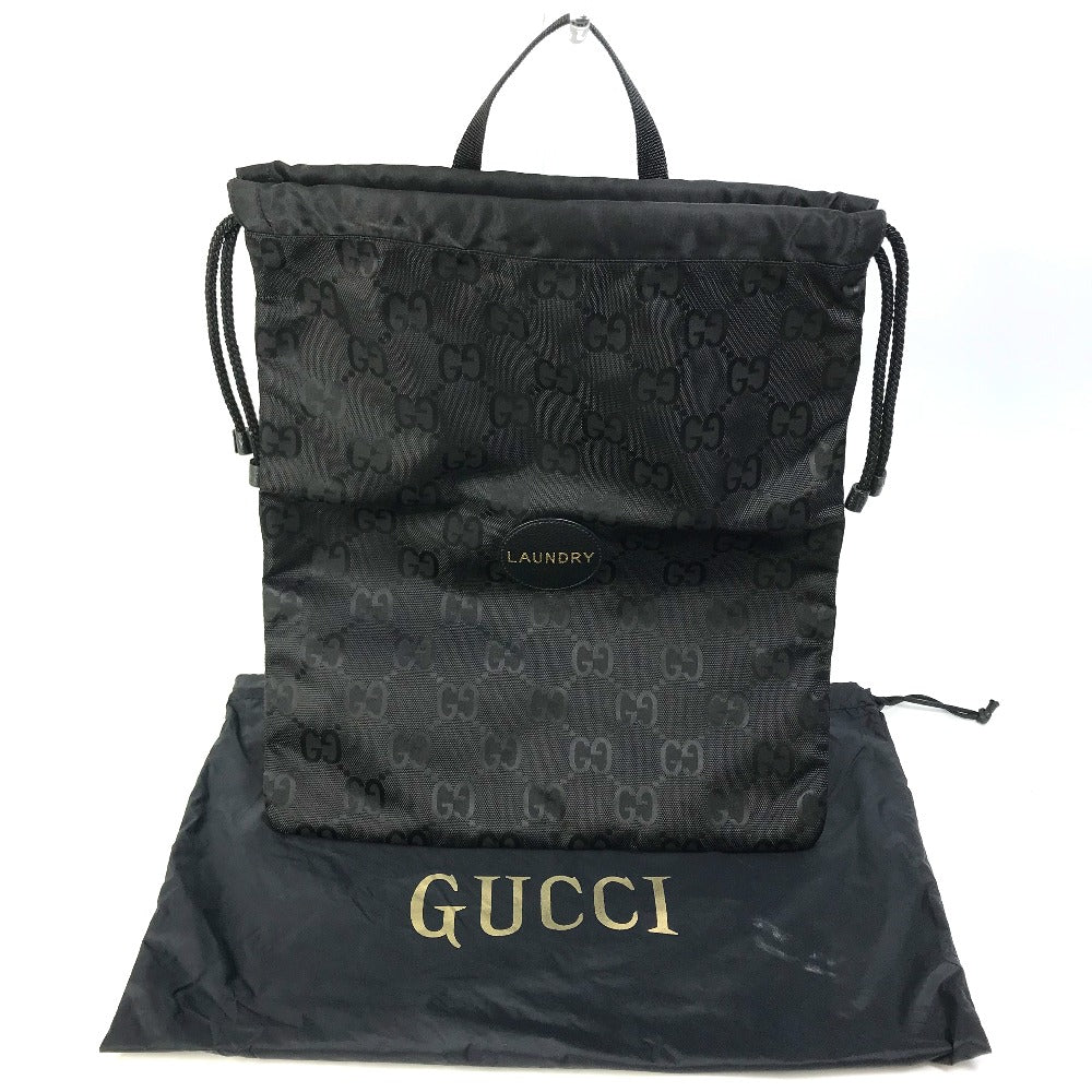 GUCCI Handbag 674247 Nylon black GG laundry bag unisex(Unisex) Used Authentic