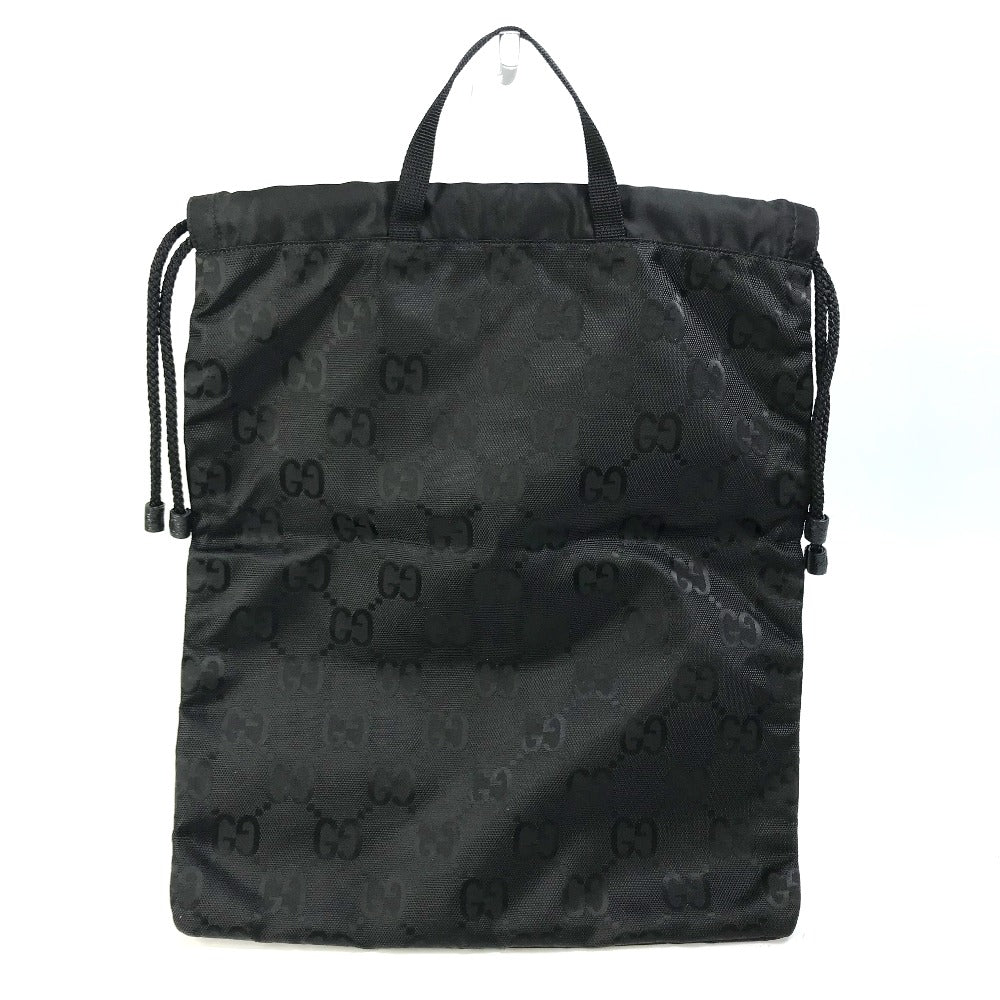 GUCCI Handbag 674247 Nylon black GG laundry bag unisex(Unisex) Used Authentic