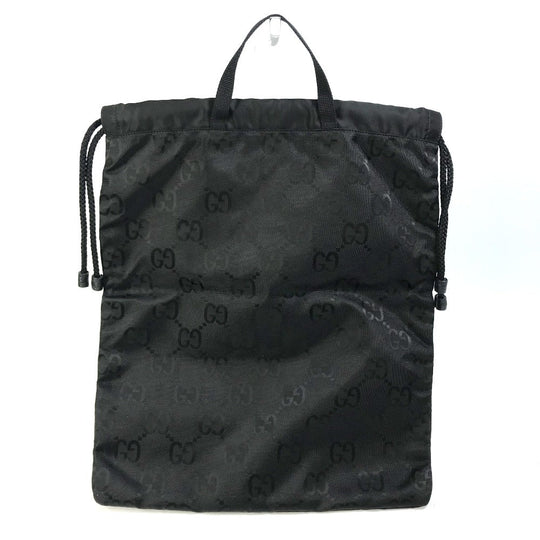 GUCCI Handbag 674247 Nylon black GG laundry bag unisex(Unisex) Used Authentic