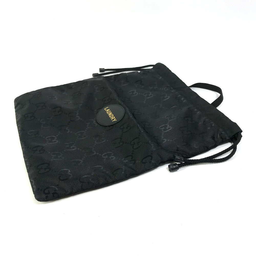 GUCCI Handbag 674247 Nylon black GG laundry bag unisex(Unisex) Used Authentic