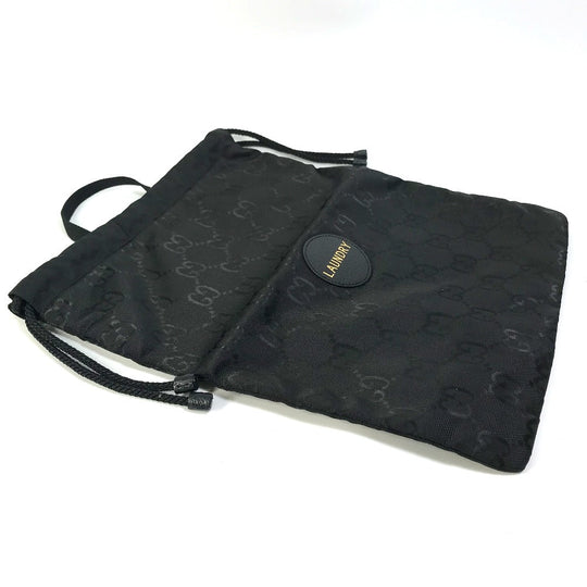 GUCCI Handbag 674247 Nylon black GG laundry bag unisex(Unisex) Used Authentic