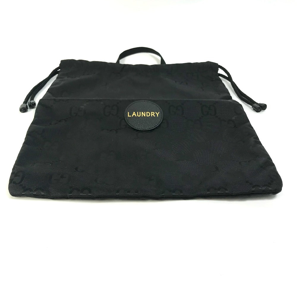 GUCCI Handbag 674247 Nylon black GG laundry bag unisex(Unisex) Used Authentic