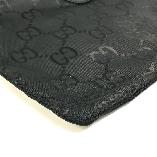 GUCCI Handbag 674247 Nylon black GG laundry bag unisex(Unisex) Used Authentic