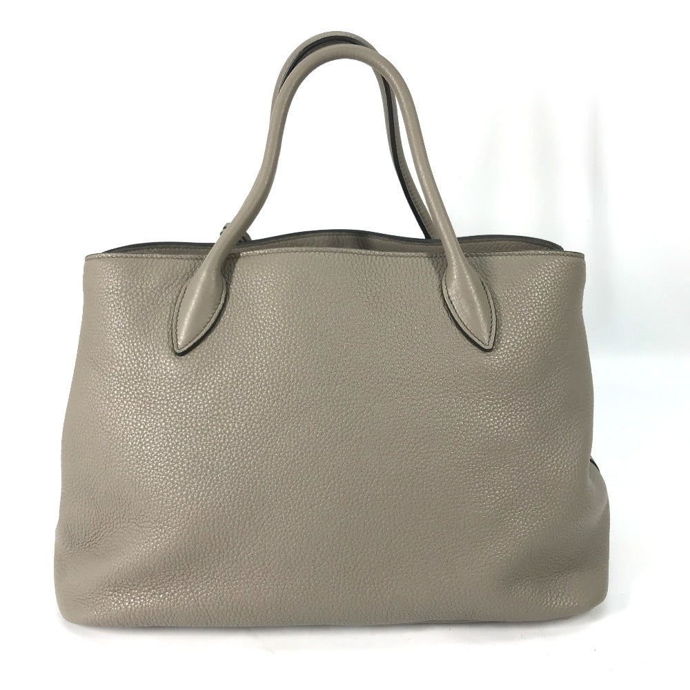 PRADA Shoulder Bag 1BA579 leather gray logo VIT.DAINO Women Used Authentic