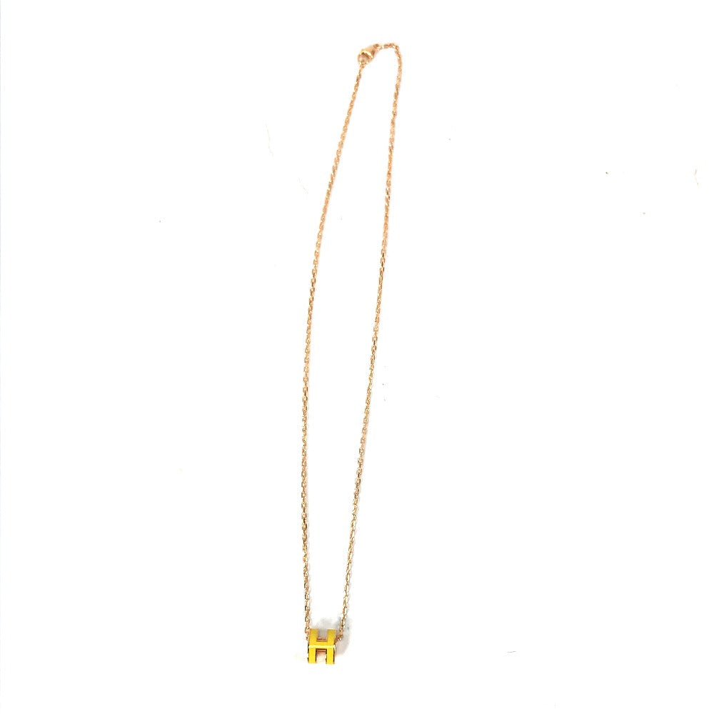 HERMES Necklace Gold Plated yellow ChainNecklace Pop H Pop Ash Mini