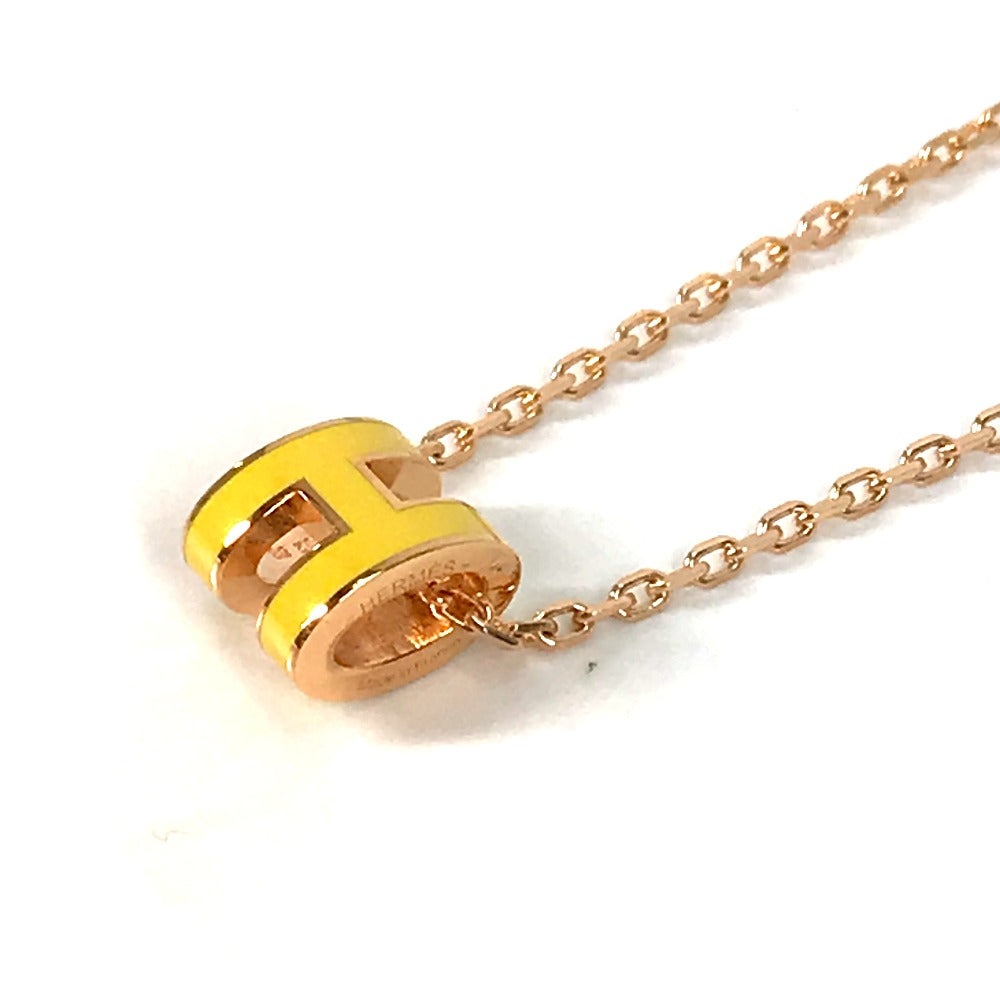 HERMES Necklace Gold Plated yellow ChainNecklace Pop H Pop Ash Mini