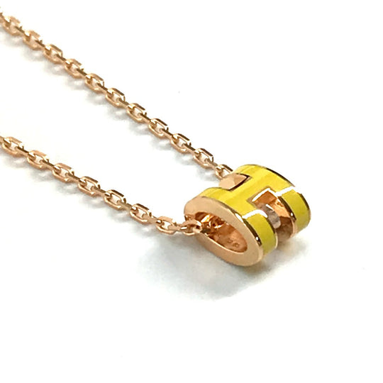 HERMES Necklace Gold Plated yellow ChainNecklace Pop H Pop Ash Mini