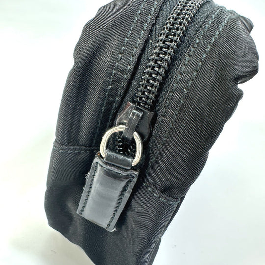 PRADA Pouch NM340X Nylon black Triangle logo plate Women Used Authentic