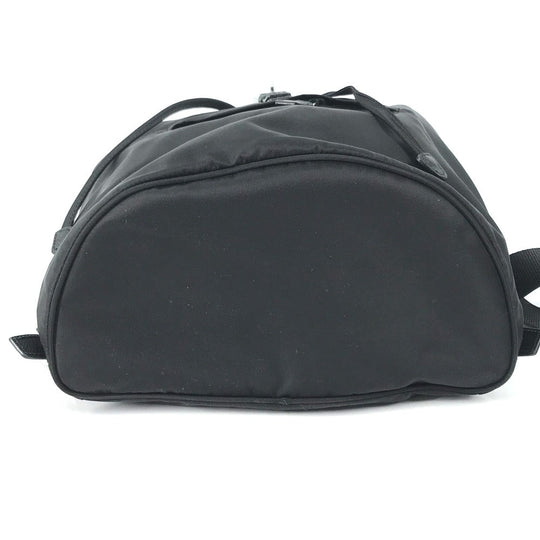 PRADA Backpack 1BZ032 Nylon / leather black With logo Triangle logo plate Women Secondhand Authentic