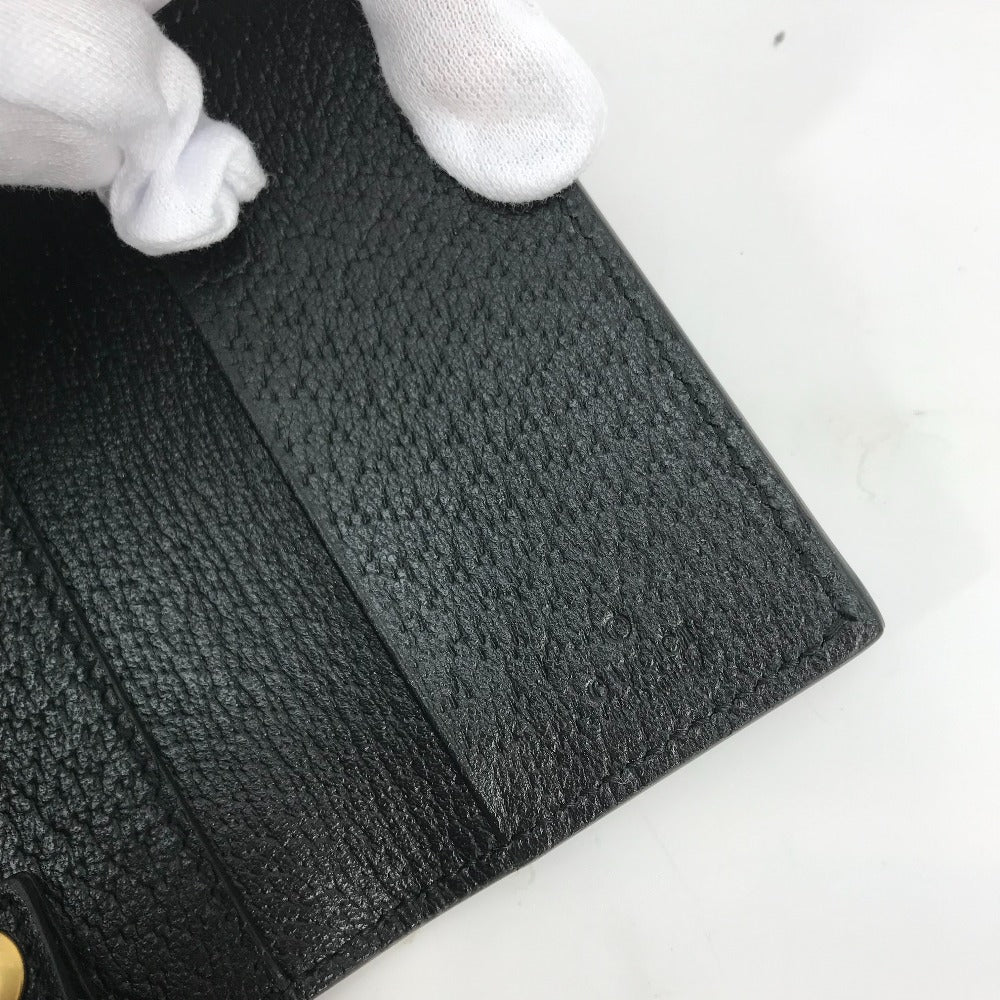GUCCI Key case Key holder  435305 leather black GG Marmont six hooks Women Used Authentic
