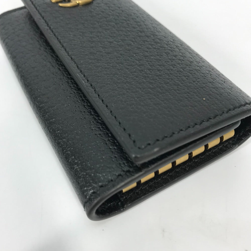 GUCCI Key case Key holder  435305 leather black GG Marmont six hooks Women Used Authentic