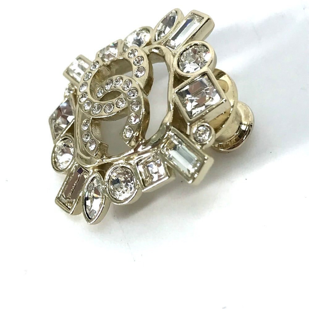 CHANEL Brooch Gold Plated gold CC COCO Mark B23P Rhinestone