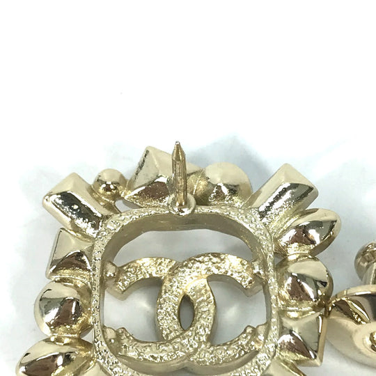 CHANEL Brooch Gold Plated gold CC COCO Mark B23P Rhinestone