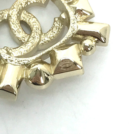 CHANEL Brooch Gold Plated gold CC COCO Mark B23P Rhinestone