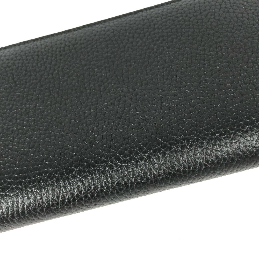 GUCCI Long Wallet Purse 739499 leather Navy GG Marmont Bamboo Zip Around Women Used Authentic