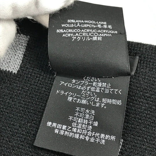 BALENCIAGA Scarf Wool, Acrylic black logo Women Used Authentic