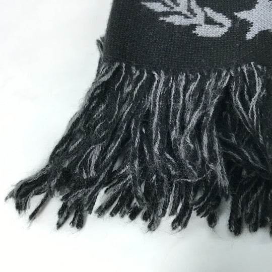 BALENCIAGA Scarf Wool, Acrylic black logo Women Used Authentic