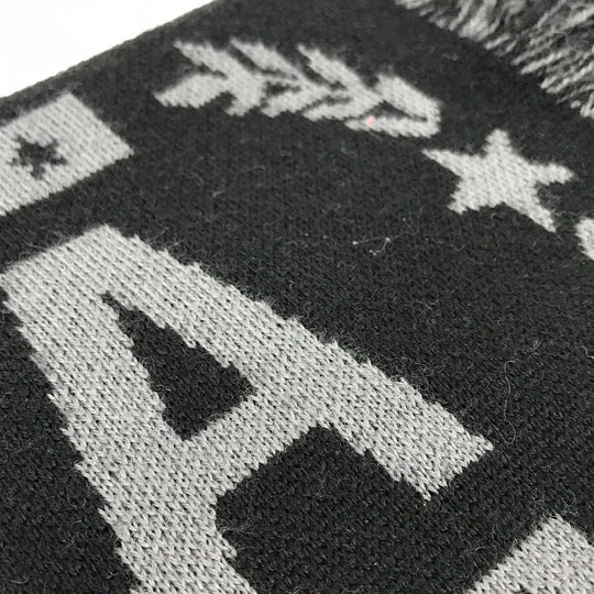 BALENCIAGA Scarf Wool, Acrylic black logo Women Used Authentic