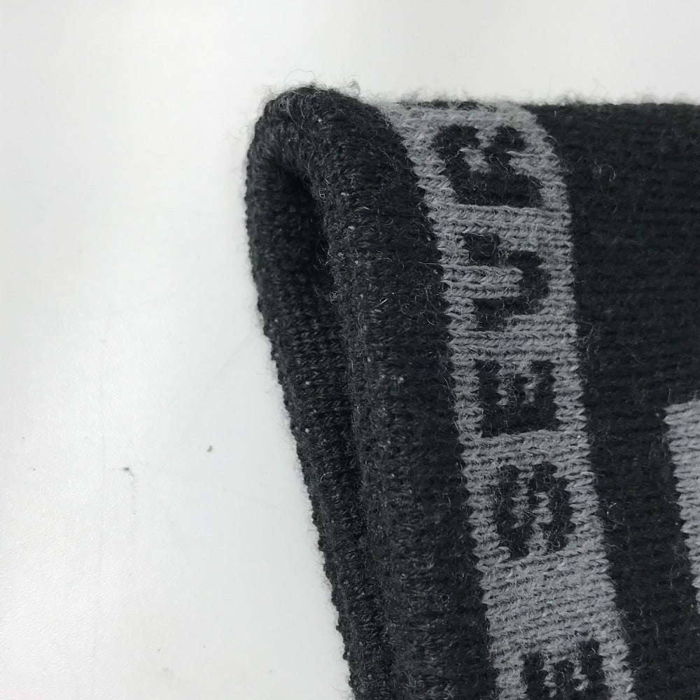 BALENCIAGA Scarf Wool, Acrylic black logo Women Used Authentic