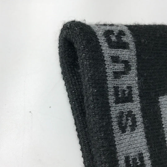 BALENCIAGA Scarf Wool, Acrylic black logo Women Used Authentic