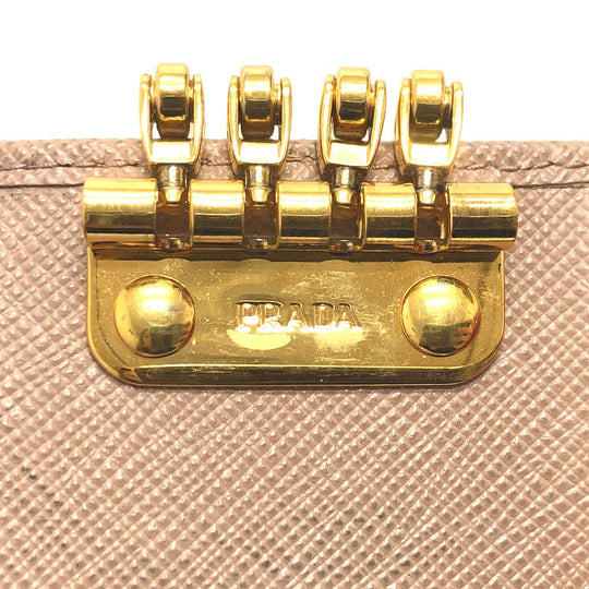 PRADA Key case Key holder  1PG004 saffiano leather pink logo 4 key rings