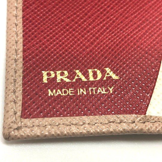 PRADA Key case Key holder  1PG004 saffiano leather pink logo 4 key rings