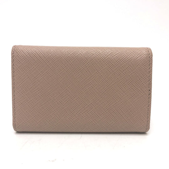 PRADA Key case Key holder  1PG004 saffiano leather pink logo 4 key rings