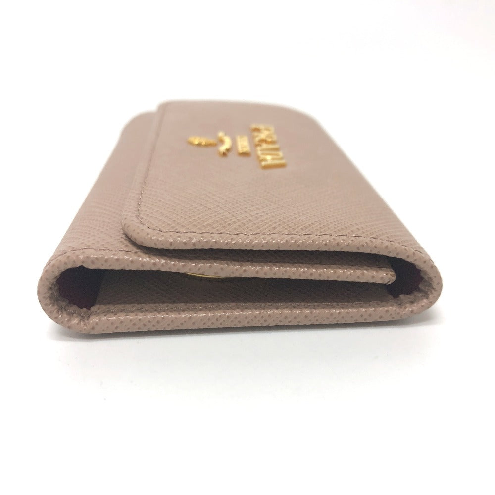 PRADA Key case Key holder  1PG004 saffiano leather pink logo 4 key rings