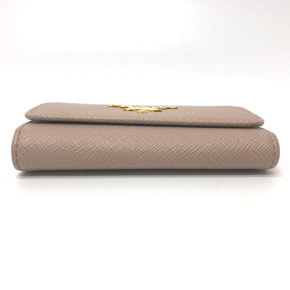 PRADA Key case Key holder  1PG004 saffiano leather pink logo 4 key rings