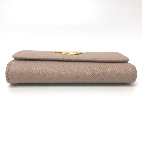 PRADA Key case Key holder  1PG004 saffiano leather pink logo 4 key rings