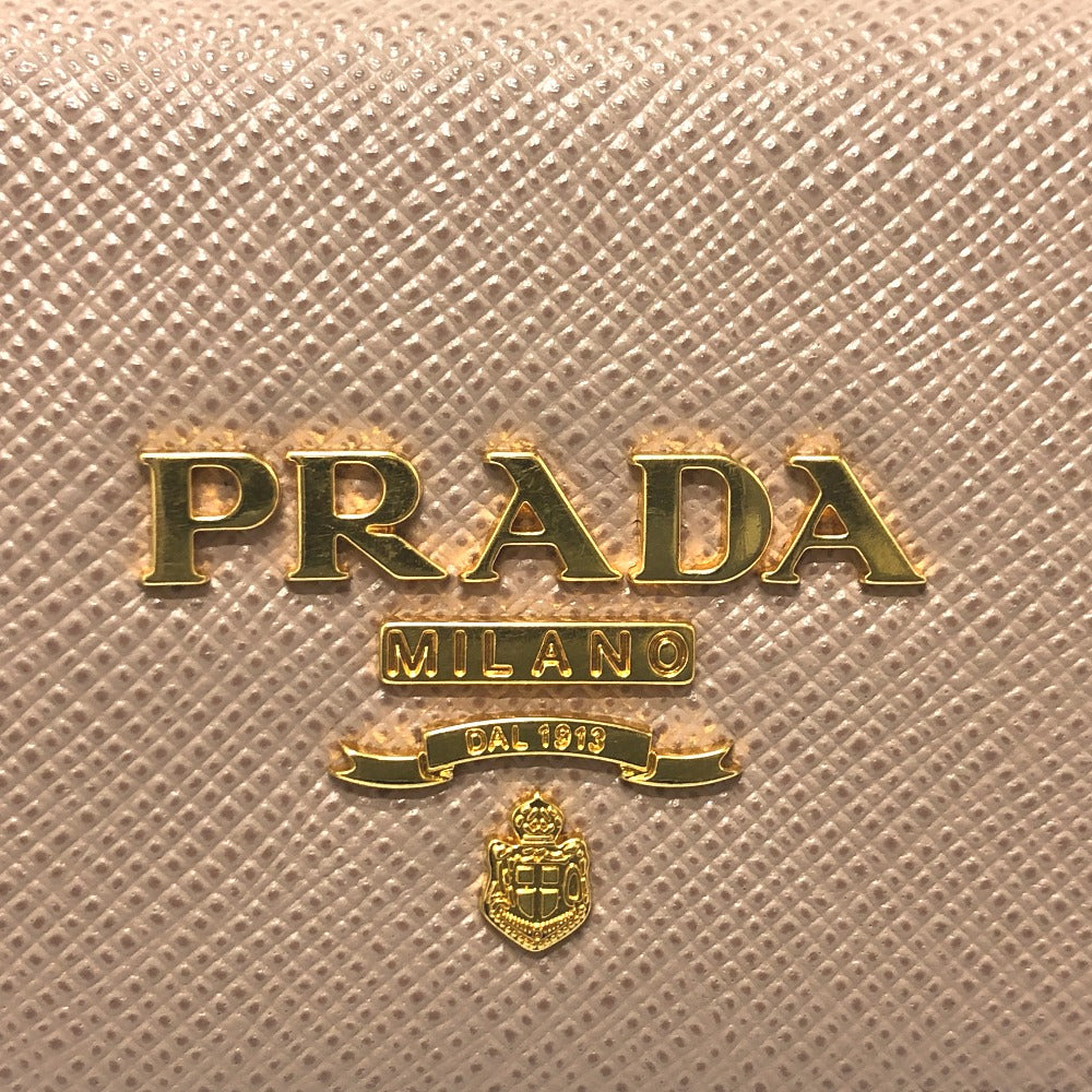 PRADA Key case Key holder  1PG004 saffiano leather pink logo 4 key rings