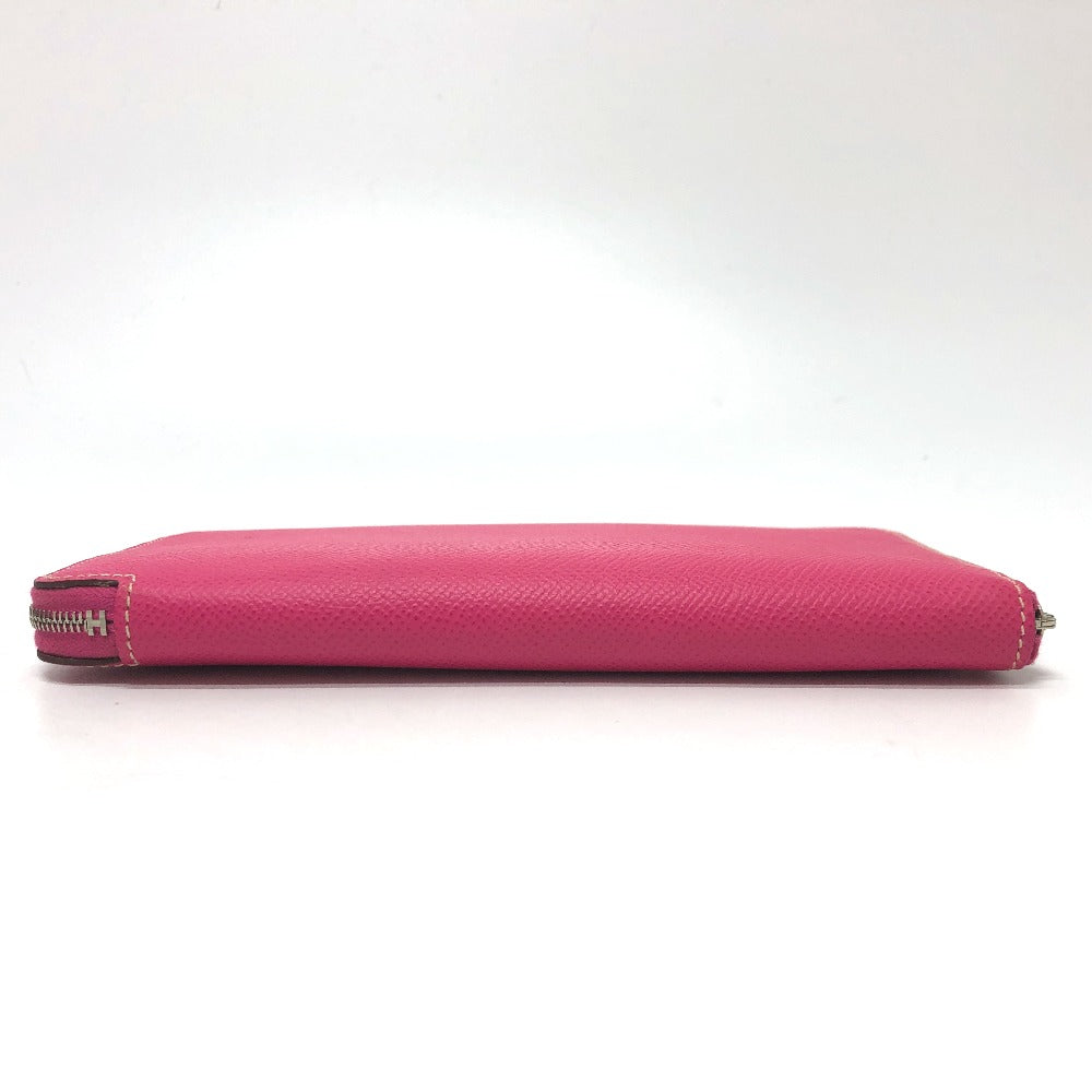 HERMES Long Wallet Purse Epsom pink Azap long silk in Women Used Authentic