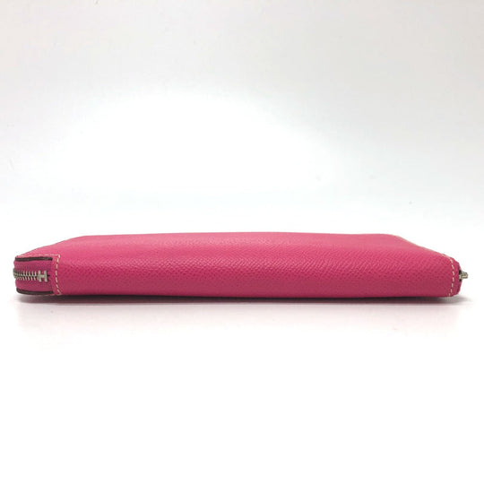 HERMES Long Wallet Purse Epsom pink Azap long silk in Women Used Authentic