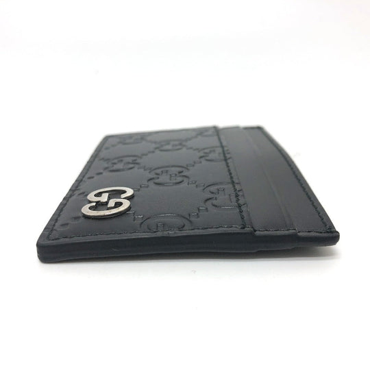 GUCCI Card Case 473927 leather black Sima mens Secondhand Authentic