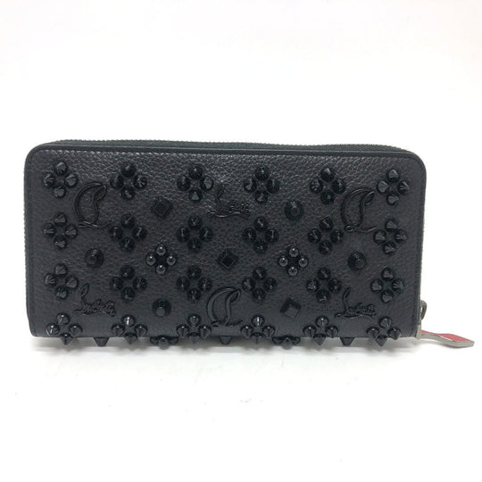Christian Louboutin Long Wallet Purse 3175224 leather black Studs Panettone mens Used Authentic