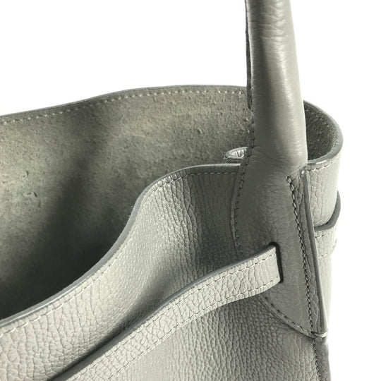 CELINE Handbag 187243 leather gray Shoulder bag with pouch Big bag Bucket Women Used Authentic