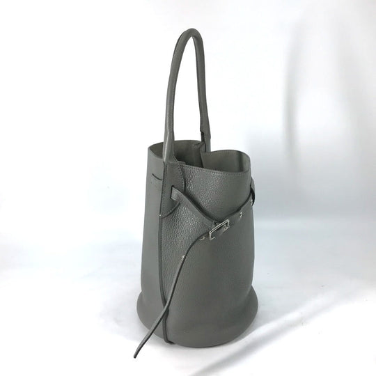 CELINE Handbag 187243 leather gray Shoulder bag with pouch Big bag Bucket Women Used Authentic
