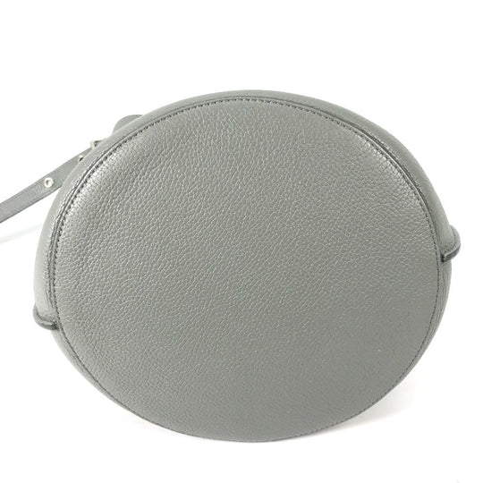 CELINE Handbag 187243 leather gray Shoulder bag with pouch Big bag Bucket Women Used Authentic