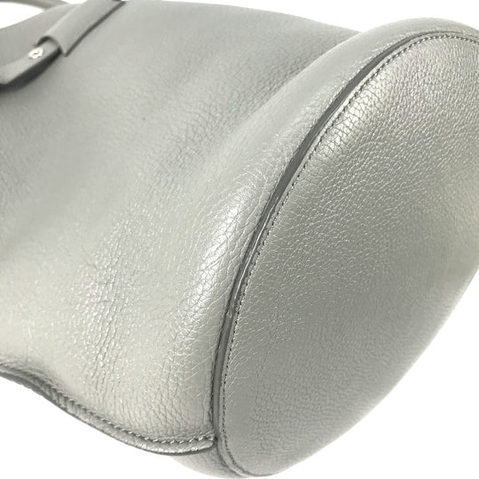 CELINE Handbag 187243 leather gray Shoulder bag with pouch Big bag Bucket Women Used Authentic