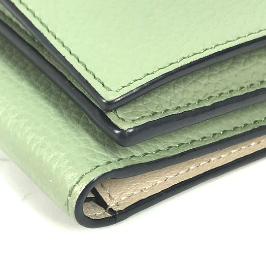 LOEWE Trifold wallet leather green anagram Small bar Tikal wallet Women Used Authentic