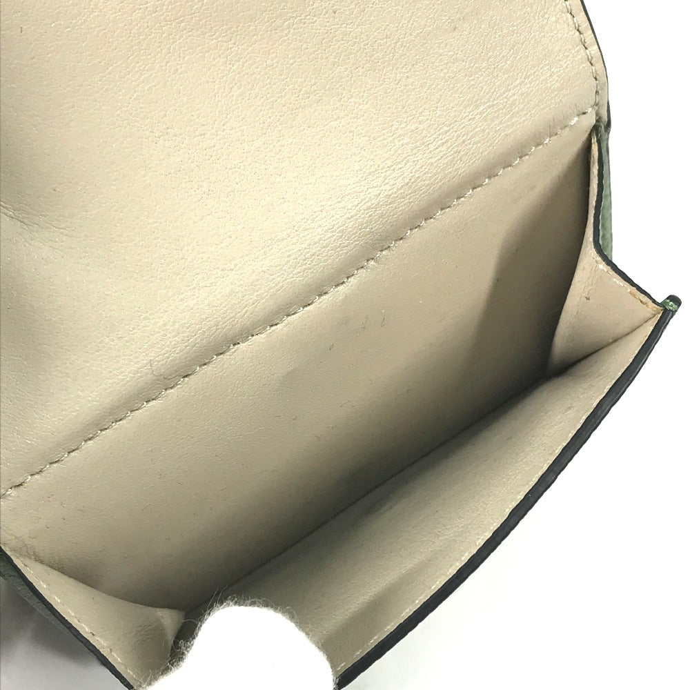 LOEWE Trifold wallet leather green anagram Small bar Tikal wallet Women Used Authentic