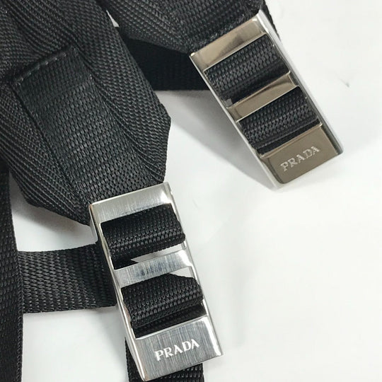 PRADA Backpack Nylon Red Triangle logo plate Signeau print mens Used Authentic