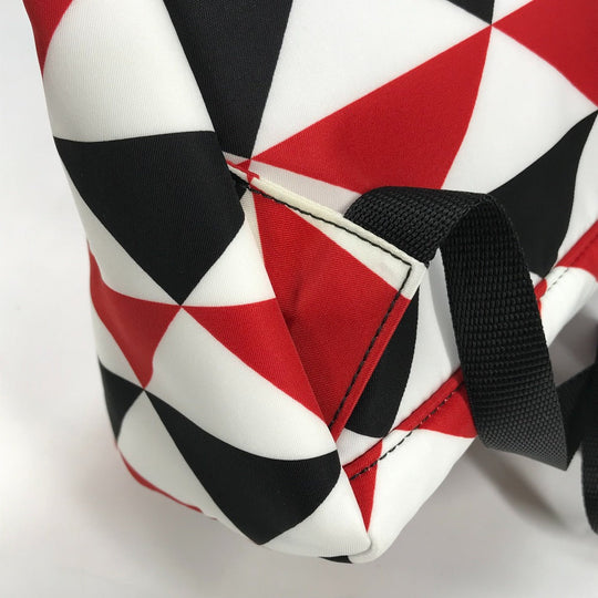 PRADA Backpack Nylon Red Triangle logo plate Signeau print mens Used Authentic